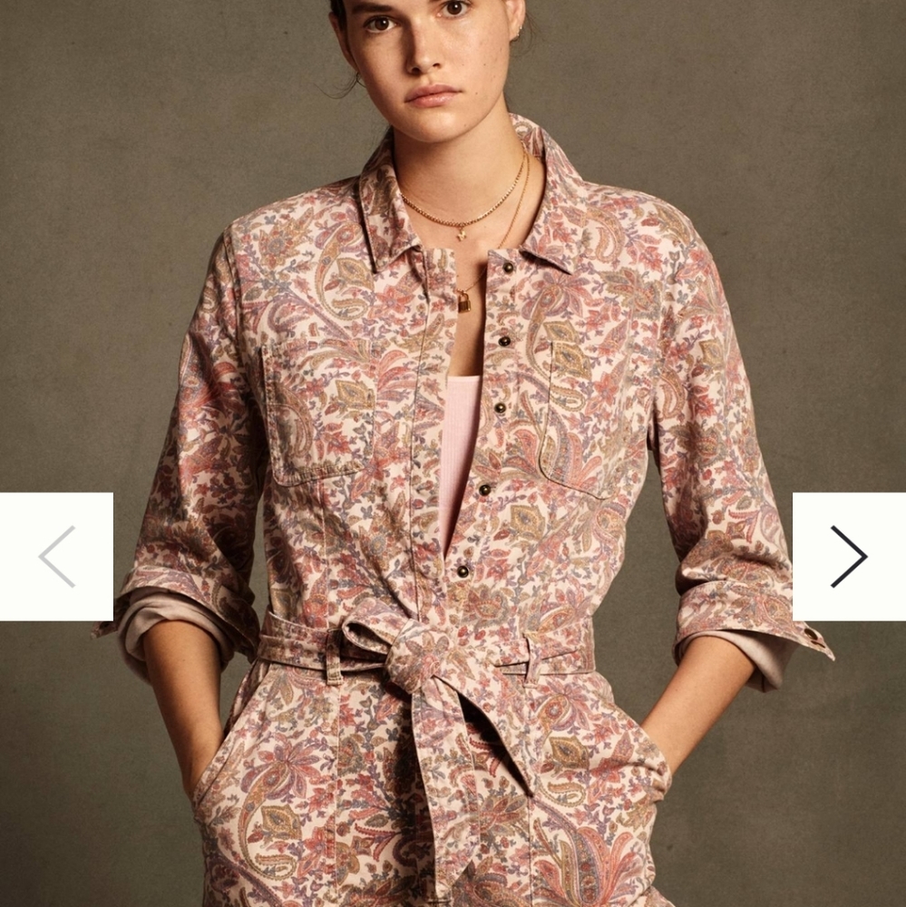 Anthropologie Paisley Utility Jumpsuit